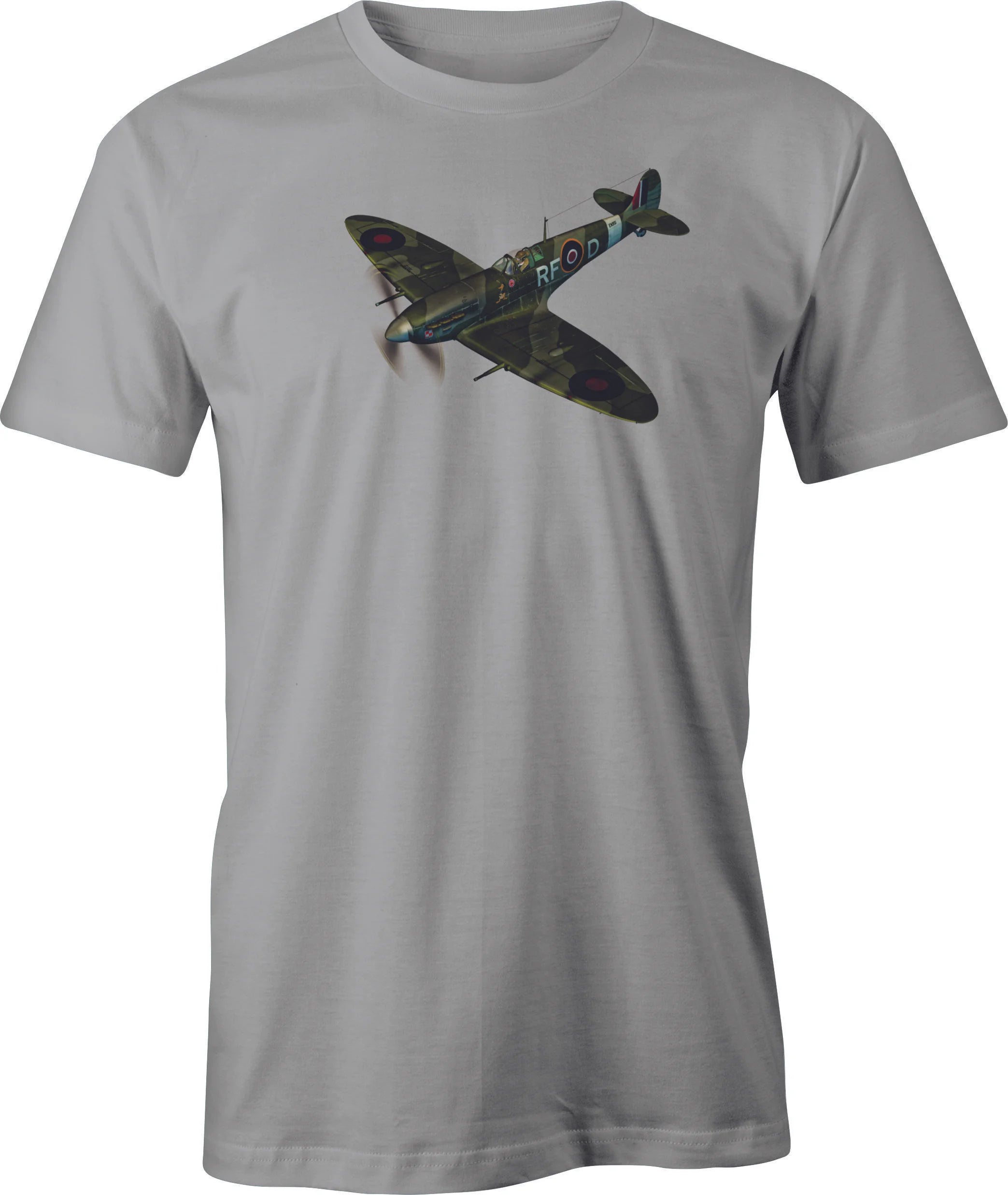 Diving Spitfire Color image printed on men's T shirt