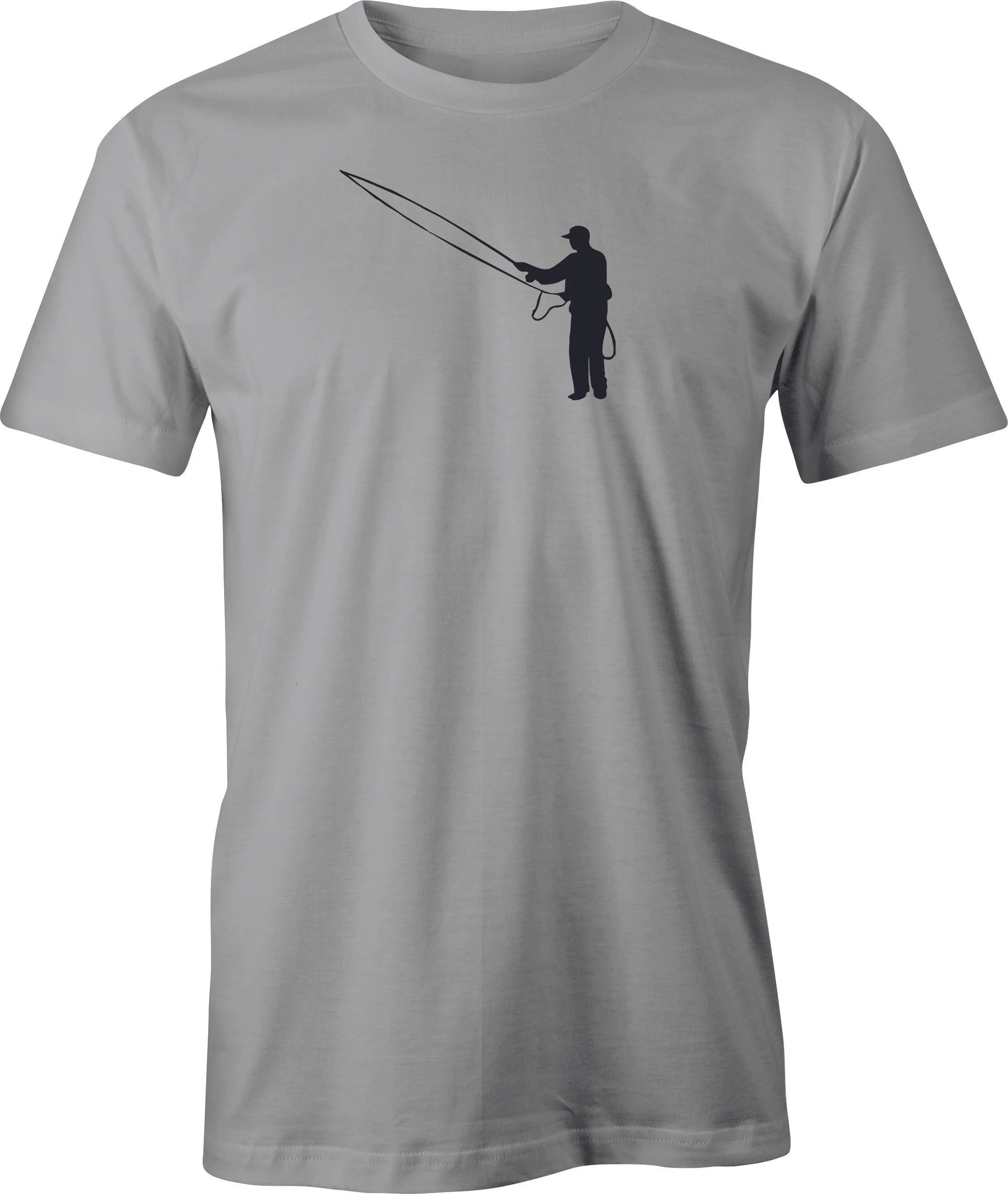 Fly Fisherman drawing printed on Men's T shirt