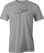 Light Twin Airplane Drawing printed on Men's T shirt