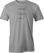 Eurofighter Plane Drawing printed on Men's T shirt