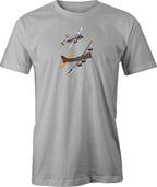 B17 Flying Fortress & B25 Mitchell Flying Formation Image printed Men's T shirt. Free Shipping