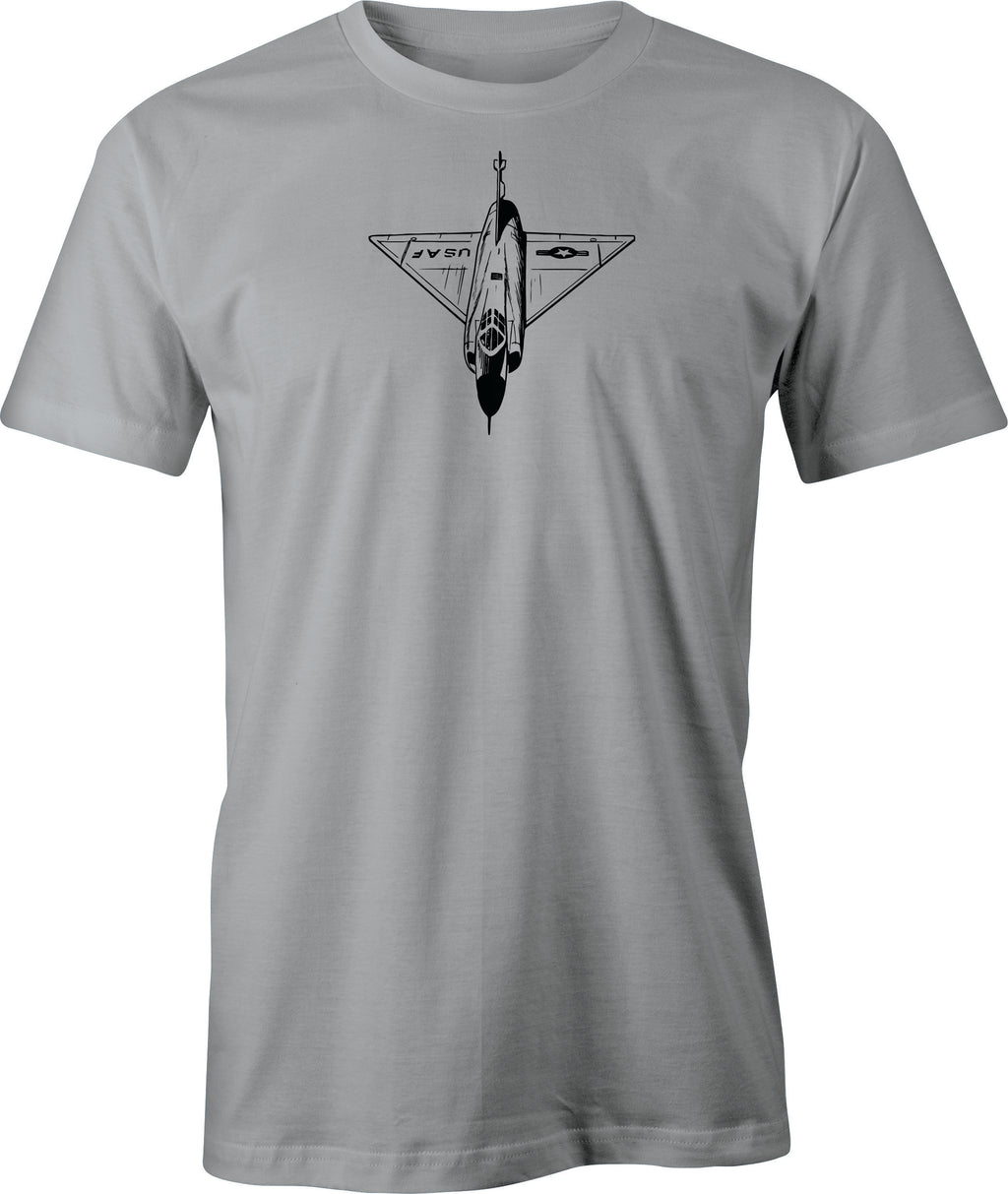 F 106 Delta Dart Line Drawing printed on Men's T shirt