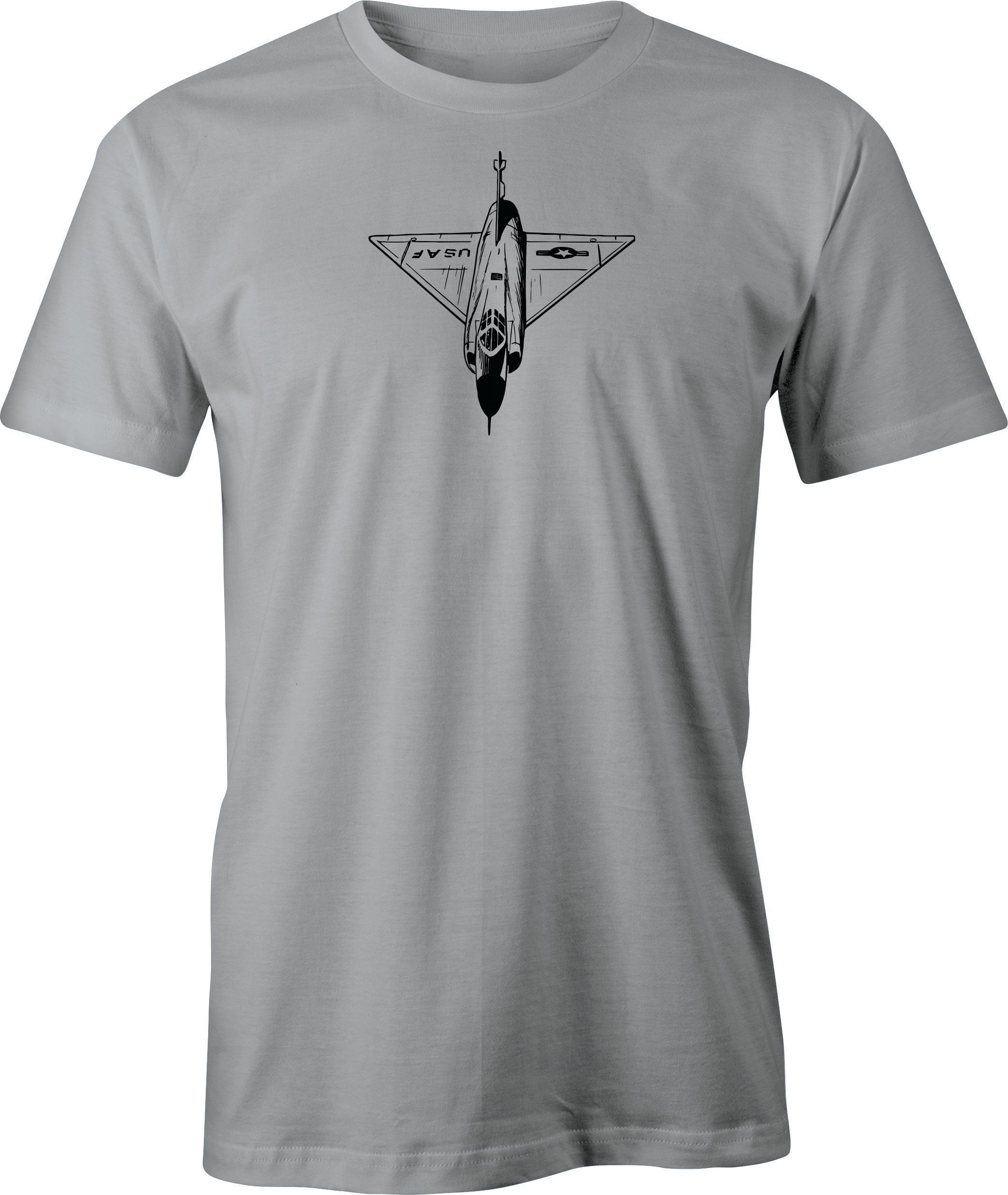 F 106 Delta Dart Line Drawing printed on Men's T shirt