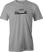 Hot Rod Roadster Drawing printed on Men's T shirt.  Free Shipping
