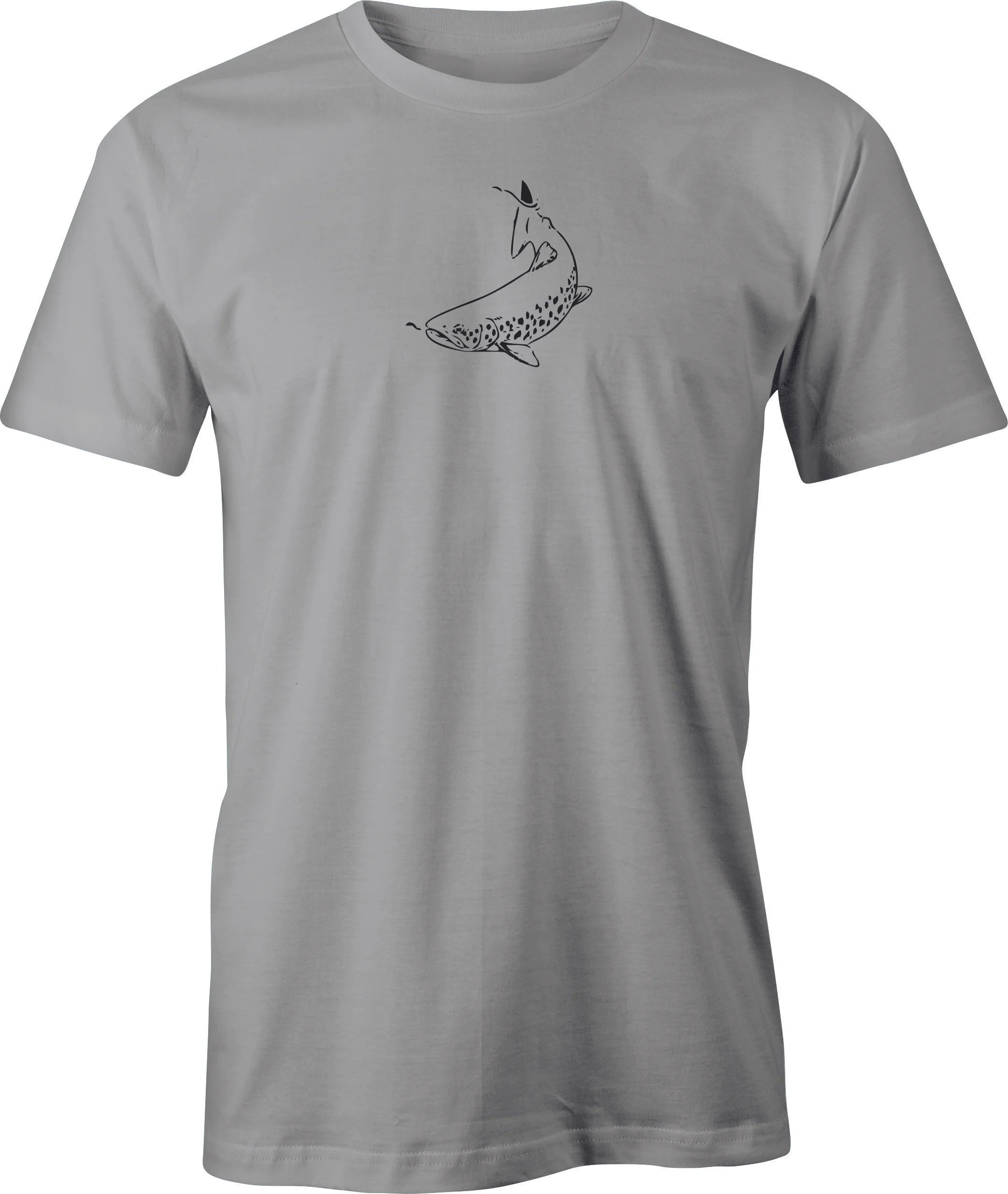 Swimming Trout drawing printed on Men's T shirt