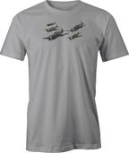 Flight of P 47's Color Image printed on Men's T shirt