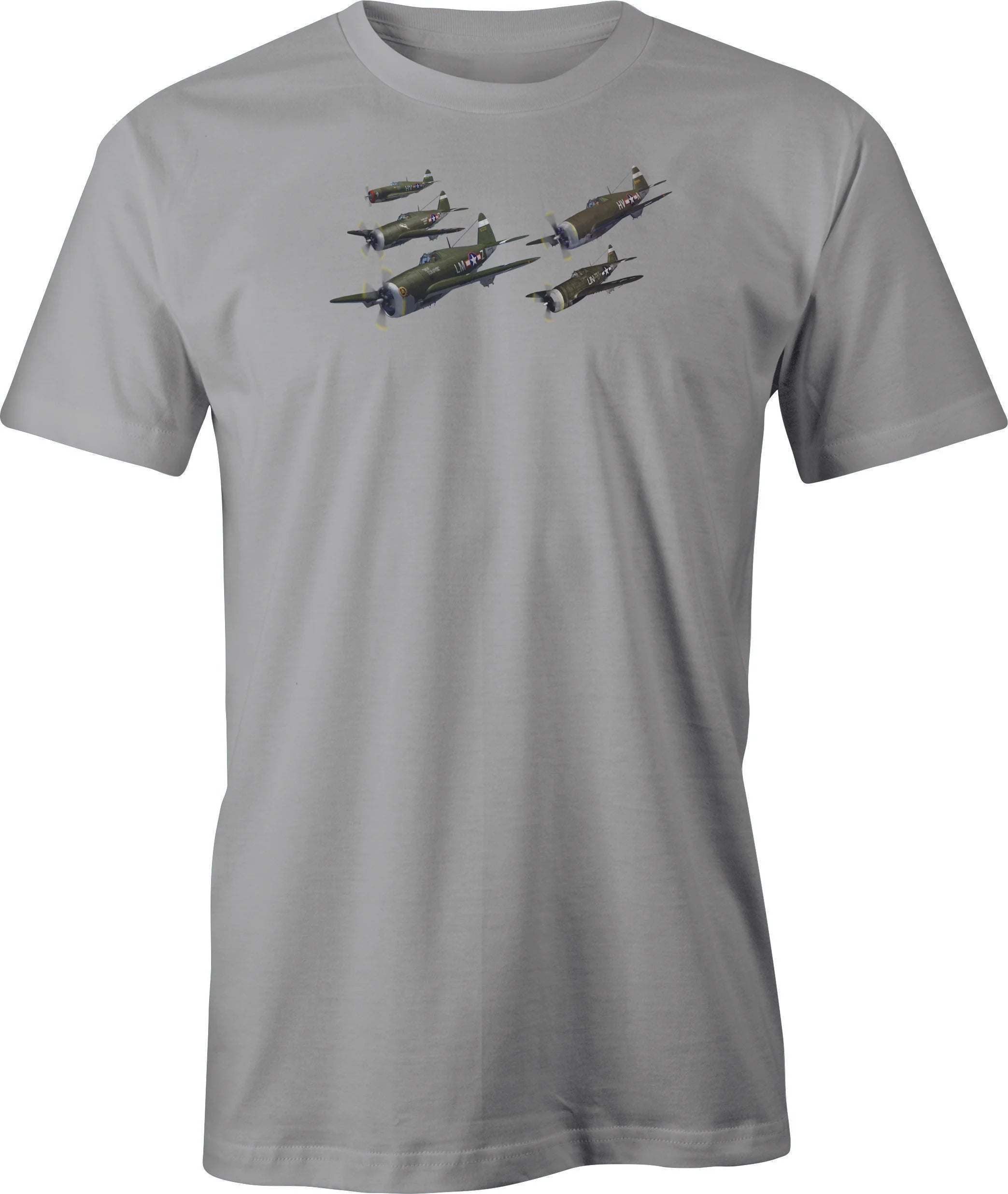 Flight of P 47's Color Image printed on Men's T shirt