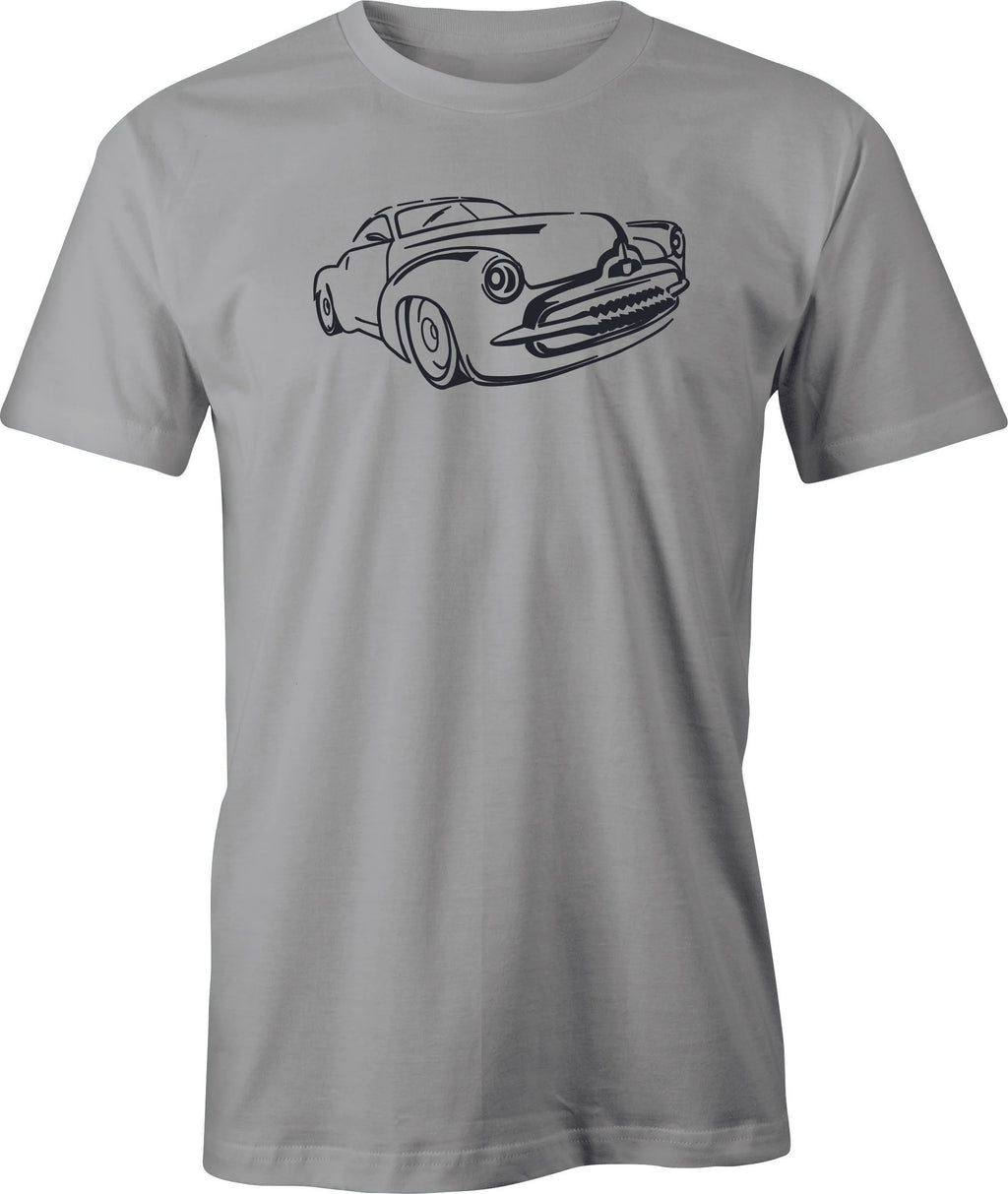 50's Custom Car, Hot Rod Drawing printed on Men's T shirt.  Free Shipping