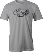 50's Custom Car, Hot Rod Drawing printed on Men's T shirt.  Free Shipping