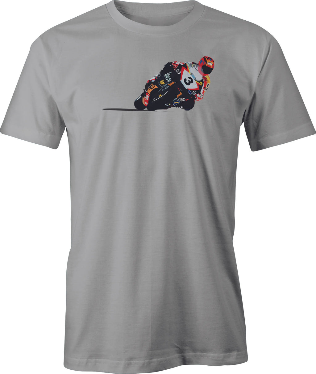 Race Track Motorcycle Drawing printed on Men's T shirt