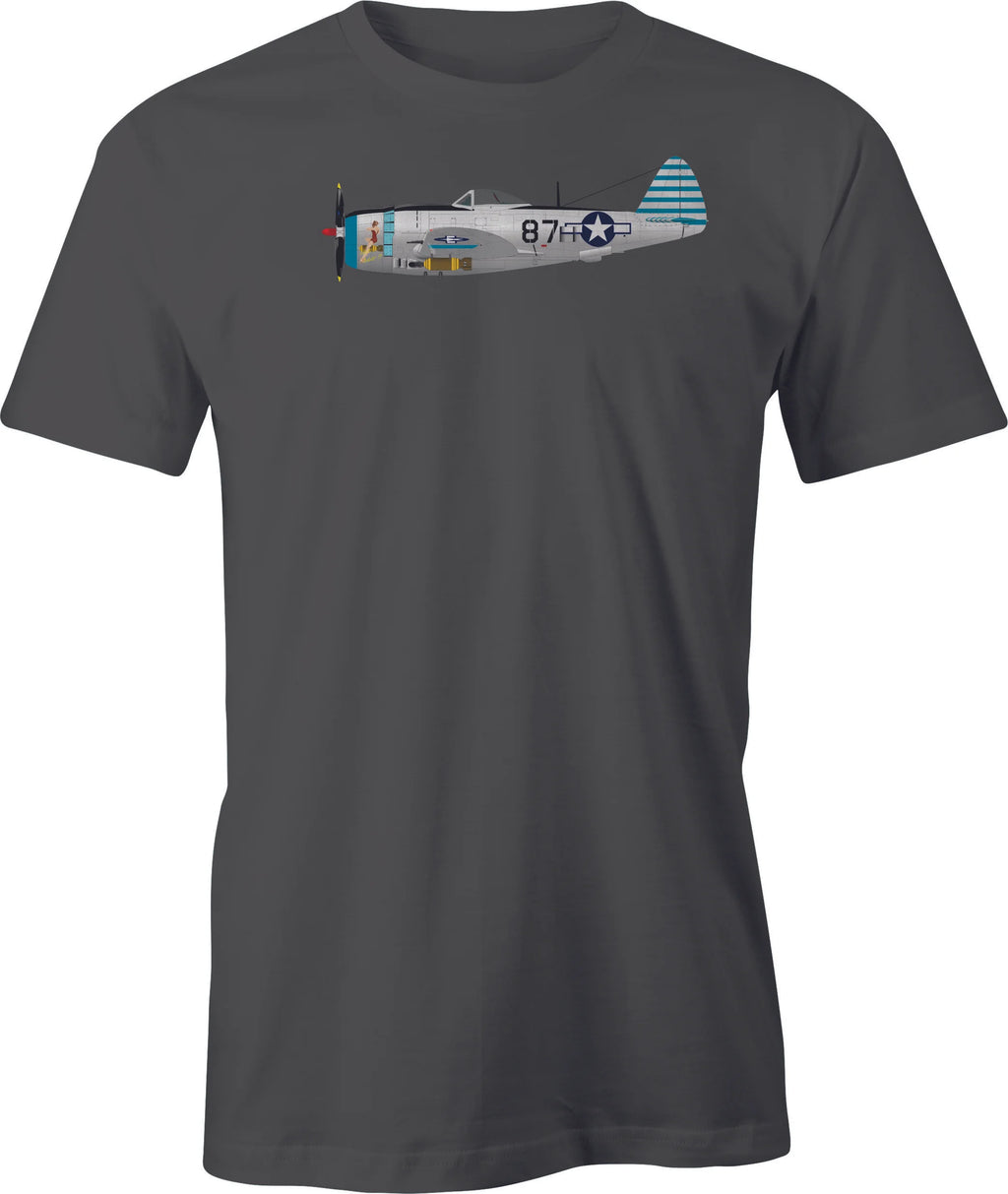 P 47 Thunderbolt Image in Color printed on Men's T shirt