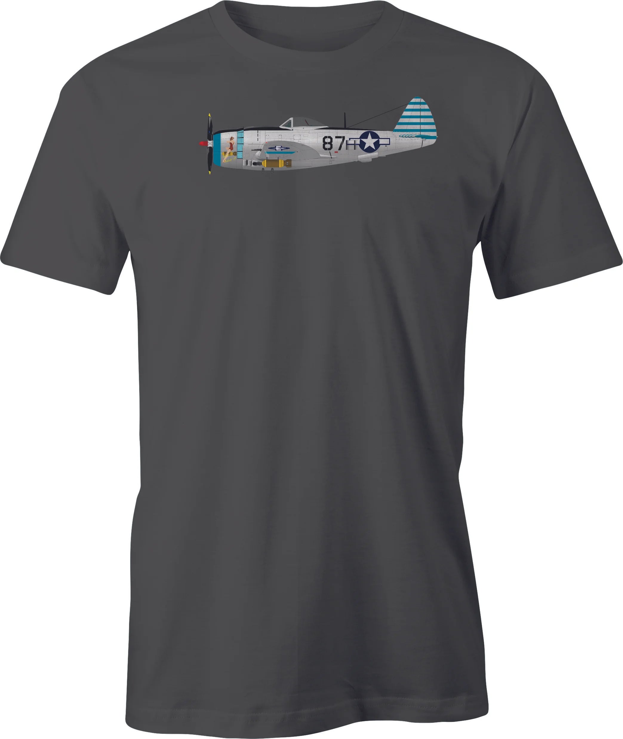P 47 Thunderbolt Image in Color printed on Men's T shirt