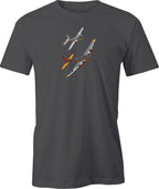 B17 Flying Fortress & B25 Mitchell Flying Formation Image printed Men's T shirt. Free Shipping