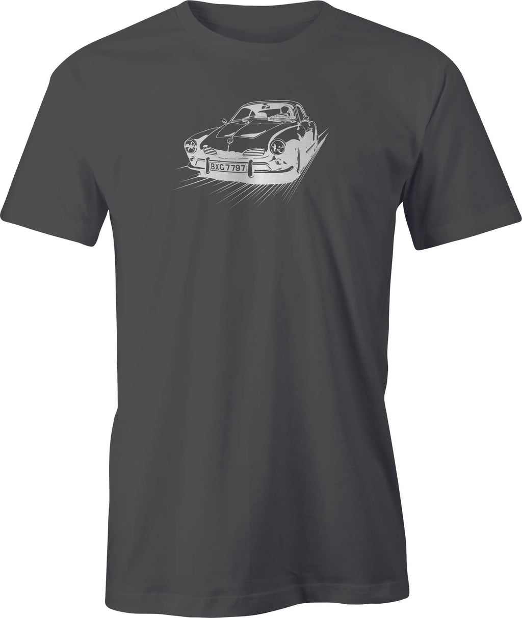 VW Karmen Ghia Racer Drawing printed on Men's T shirt. Free Shipping.