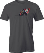 Race Track Motorcycle Drawing printed on Men's T shirt