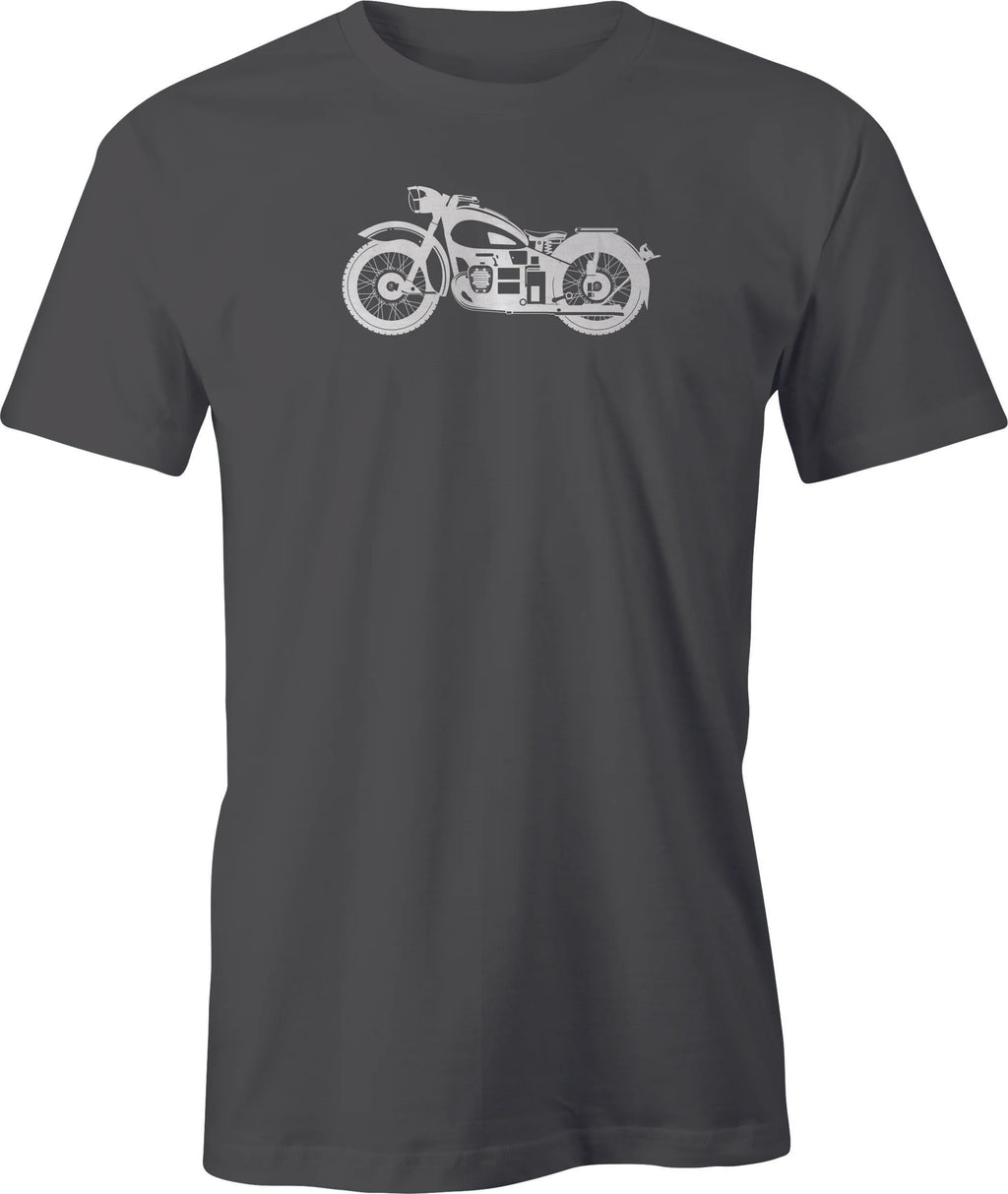 Vintage BMW Flathead Drawing printed on Men's T shirt.