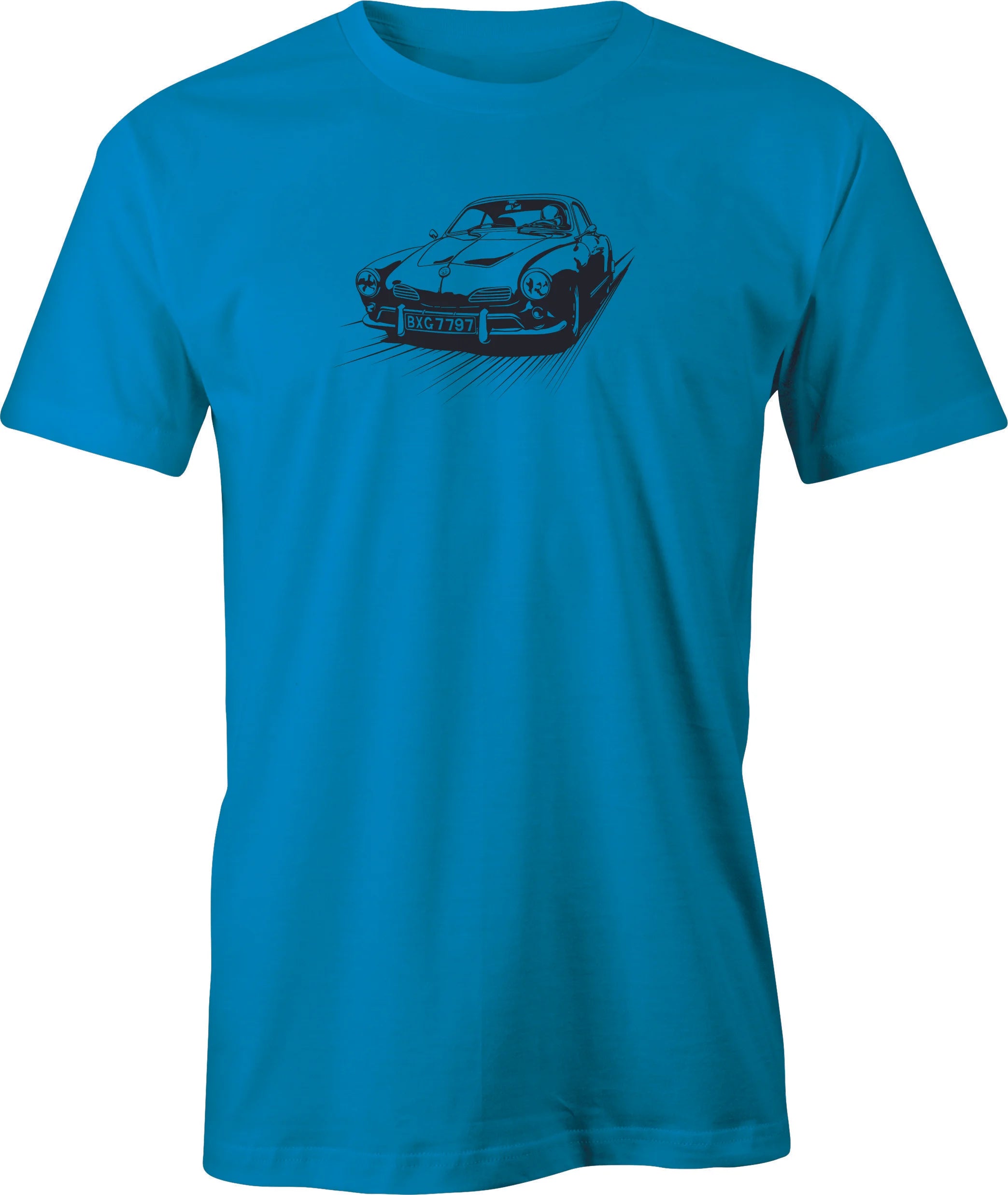 VW Karmen Ghia Racer Drawing printed on Men's T shirt. Free Shipping.