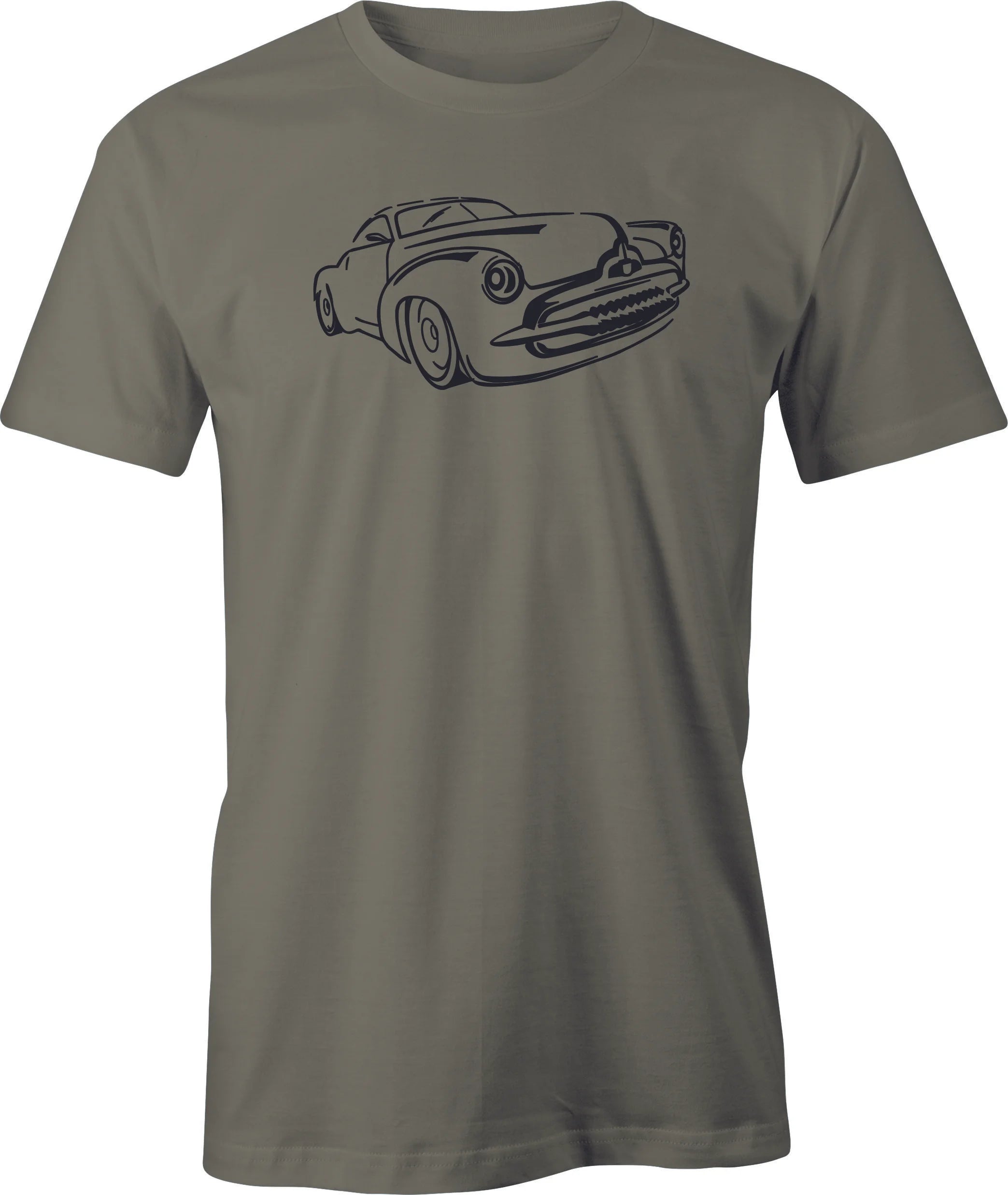 50's Custom Car, Hot Rod Drawing printed on Men's T shirt.  Free Shipping