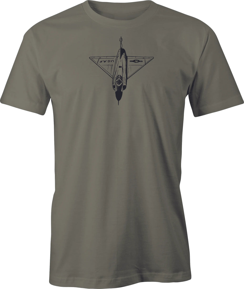F 106 Delta Dart Line Drawing printed on Men's T shirt