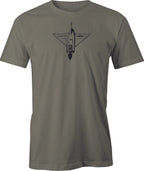 F 106 Delta Dart Line Drawing printed on Men's T shirt