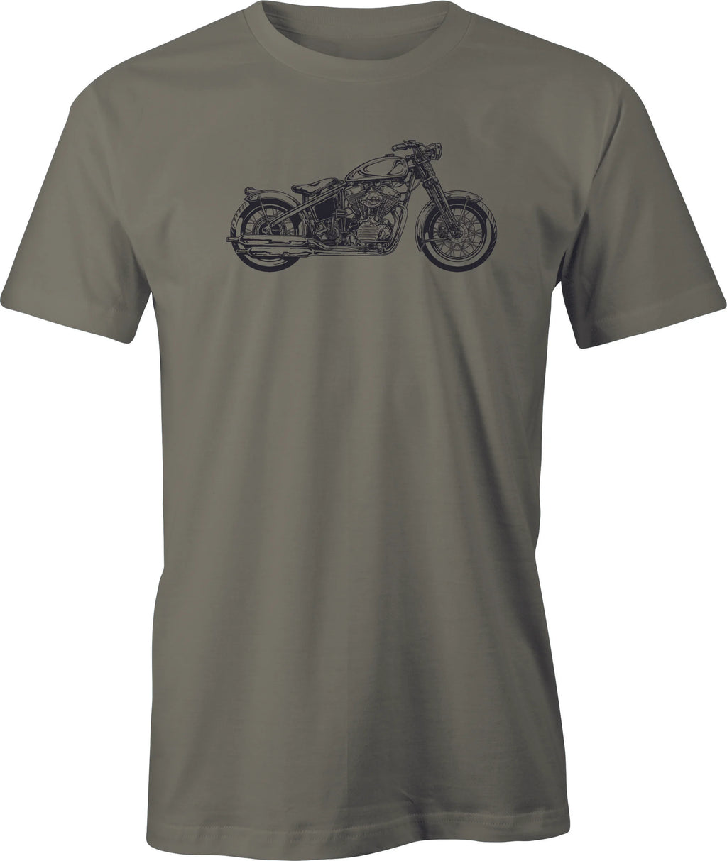 Harley drawing Printed on Men's T shirt.  Free Shipping
