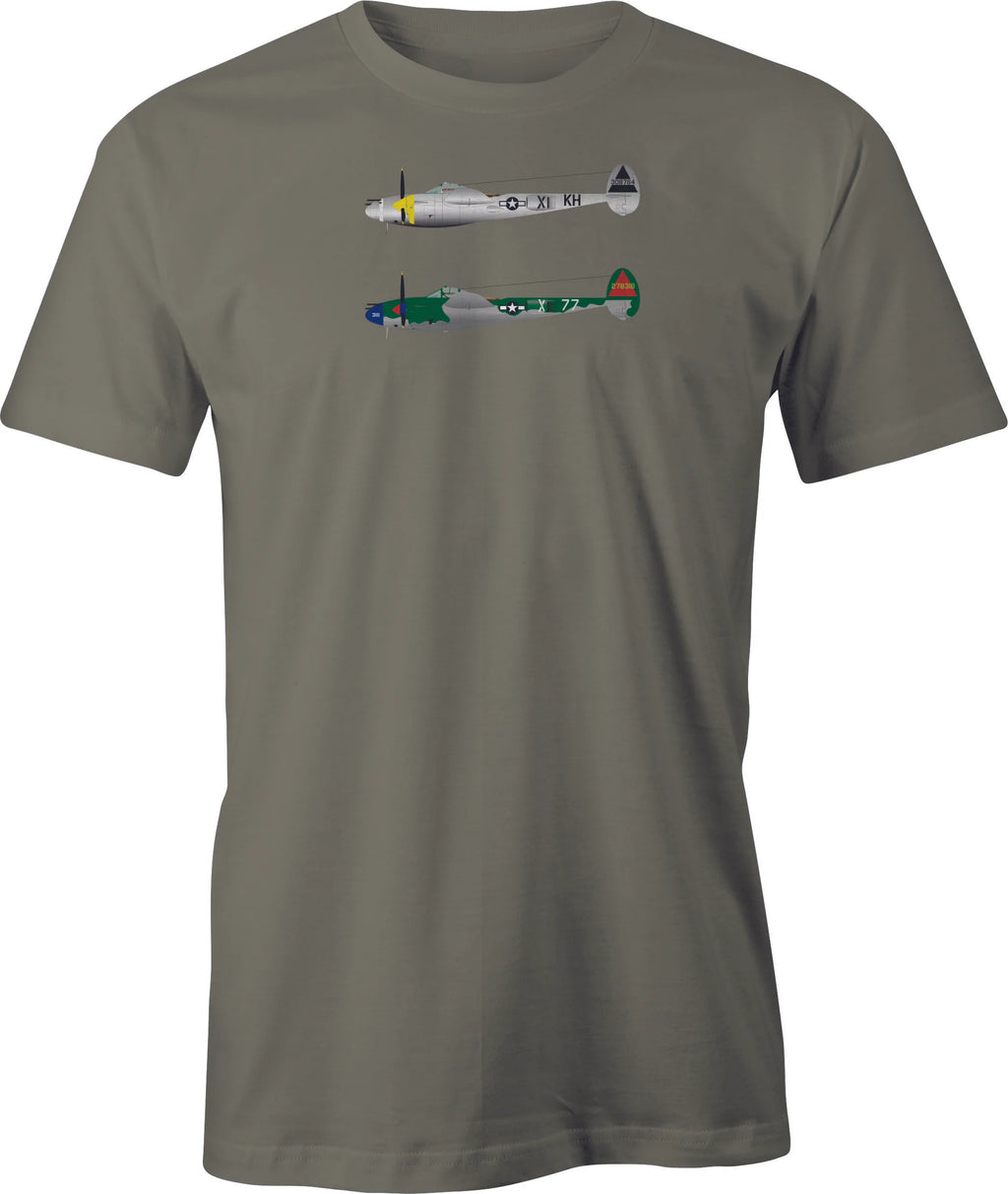 Pair of P 38's Image printed on Men's T shirt