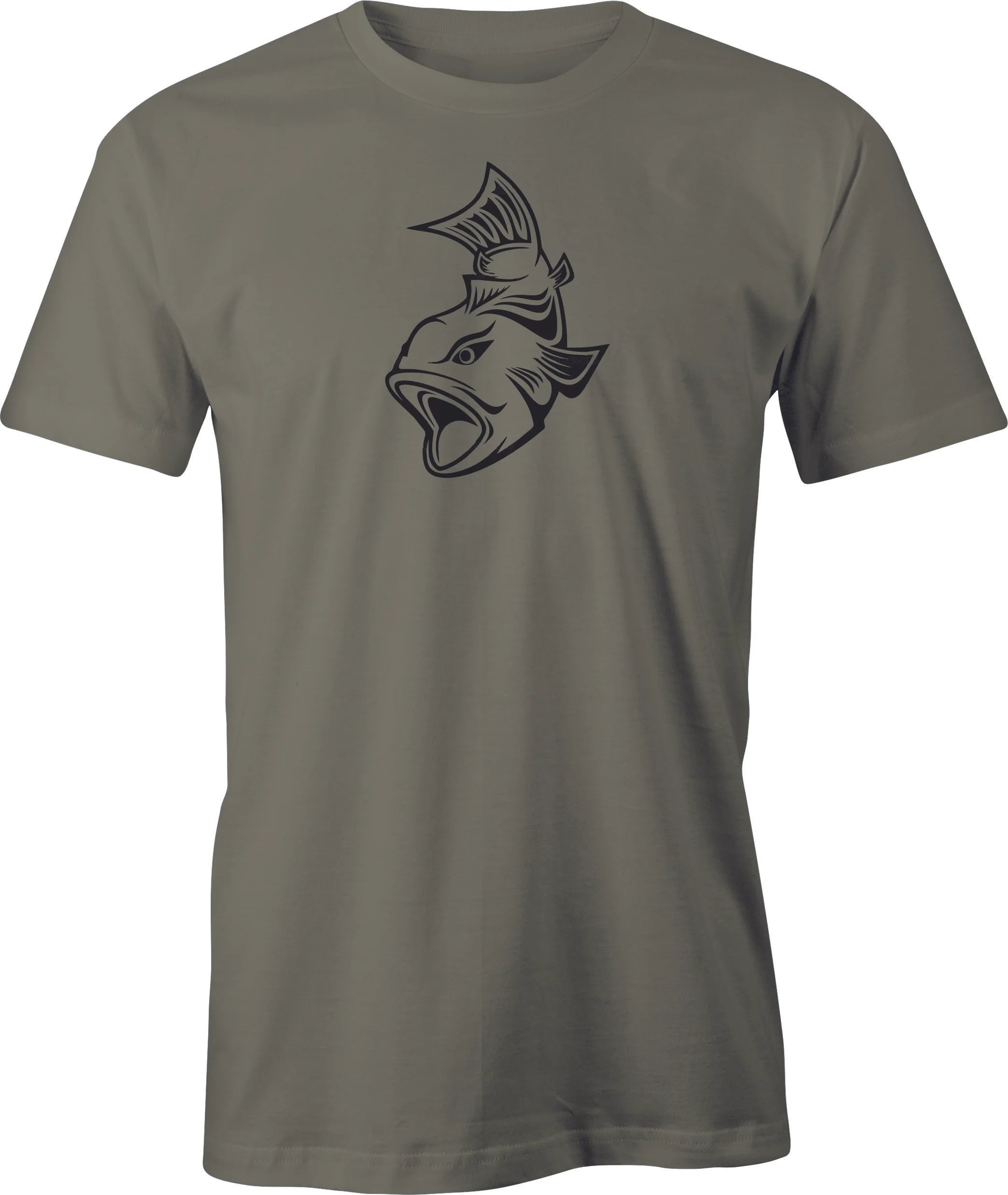 Attack Fish Drawing printed on Men's T shirt