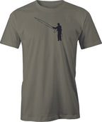 Fly Fisherman drawing printed on Men's T shirt