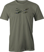 Flight of P 47's Color Image printed on Men's T shirt