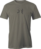 Hooked on Trout drawing printed on Men's T shirt