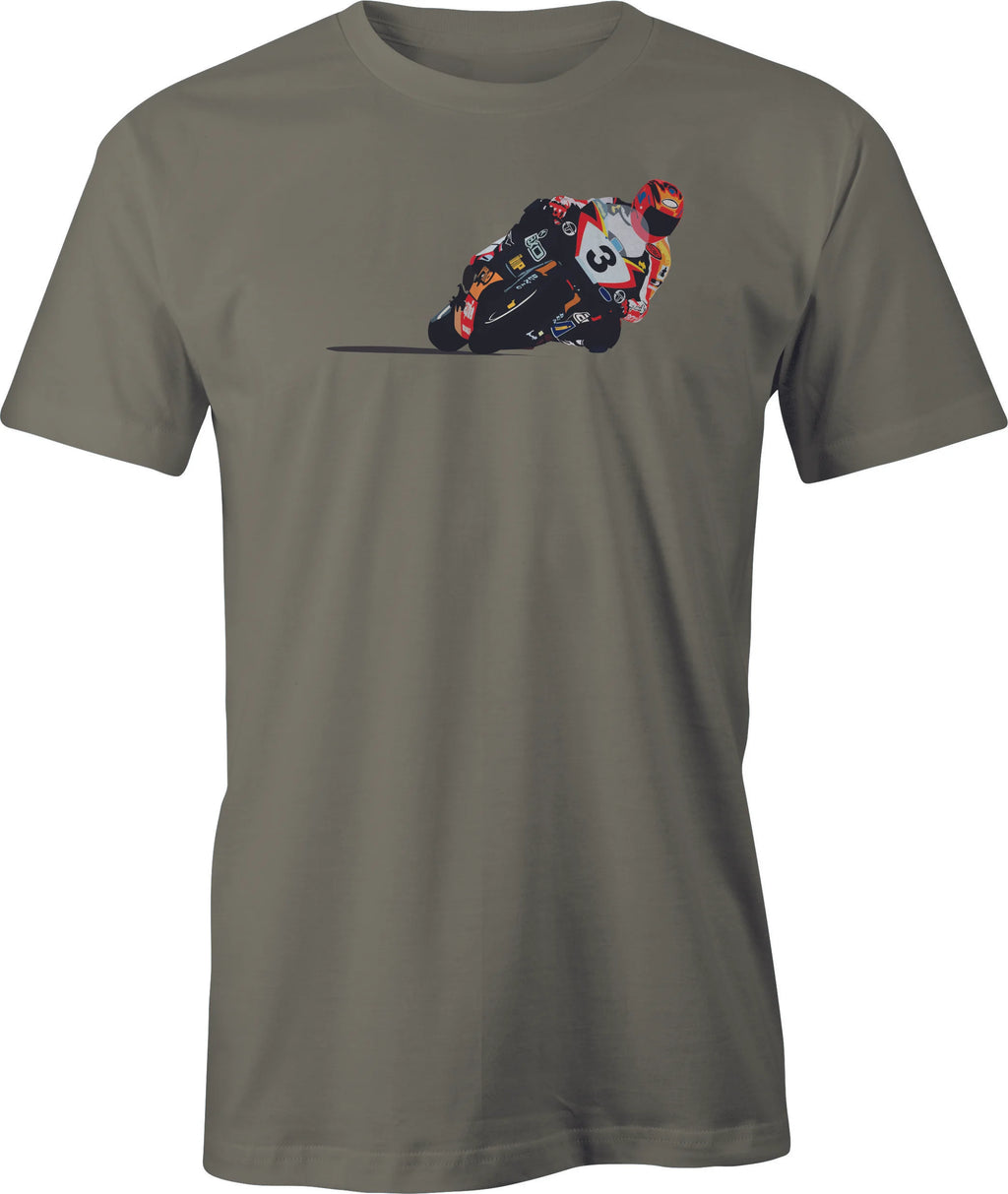 Race Track Motorcycle Drawing printed on Men's T shirt
