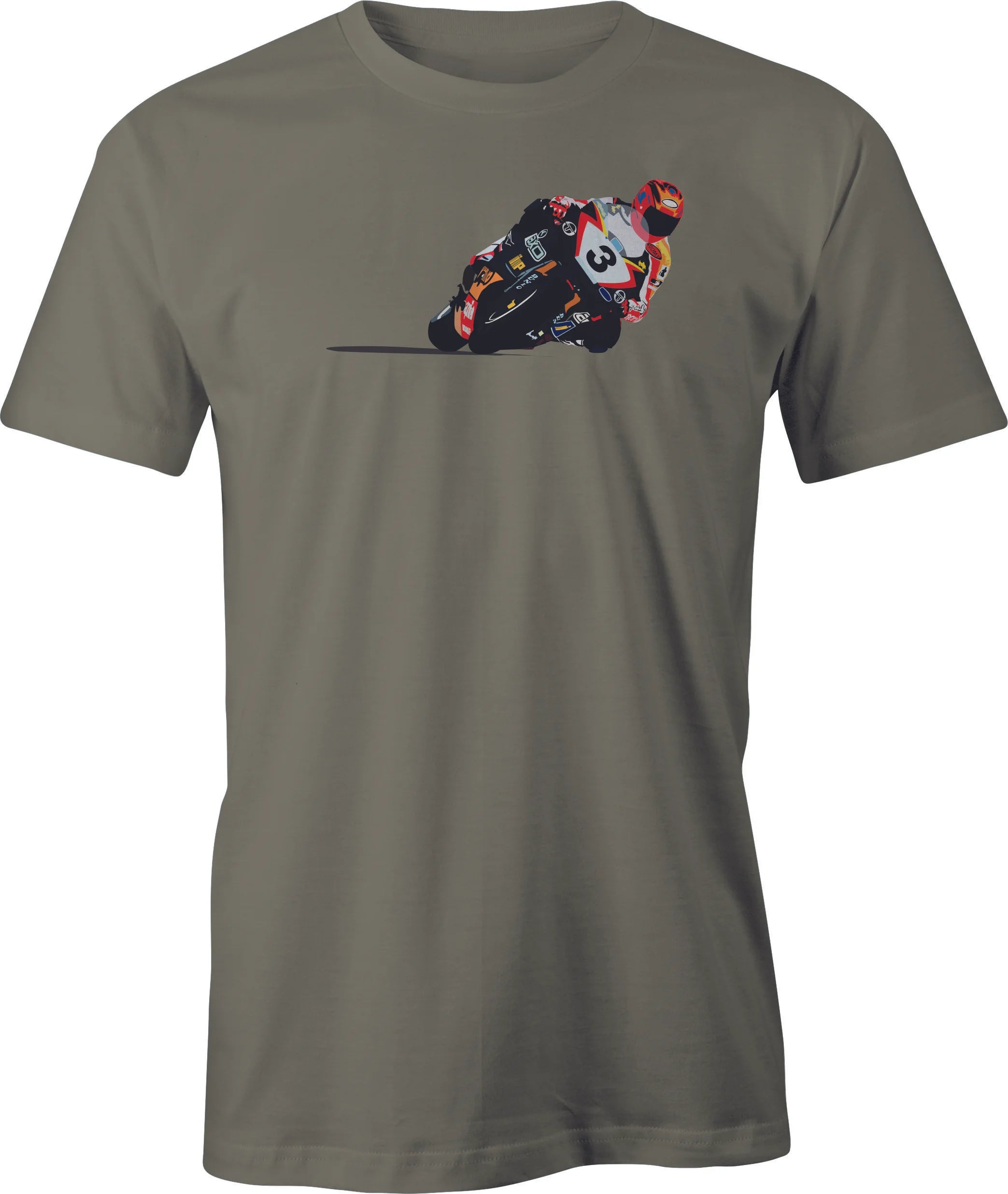Race Track Motorcycle Drawing printed on Men's T shirt