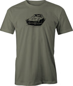 VW Karmen Ghia Racer Drawing printed on Men's T shirt. Free Shipping.