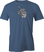 Classic Parked Harley Drawing printed on Men's T shirt