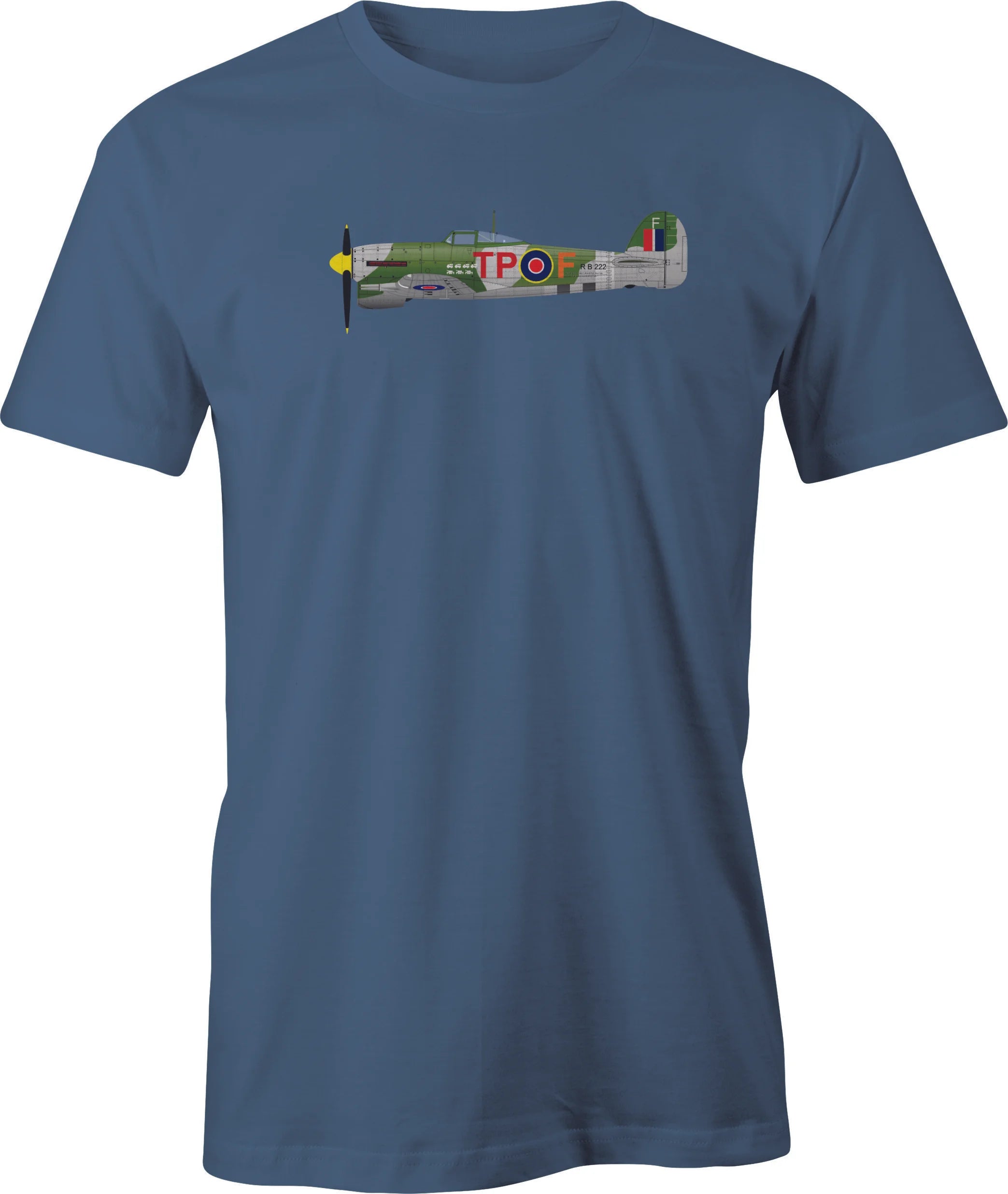 Hawker Typhoon color Image printed on men's T shirt