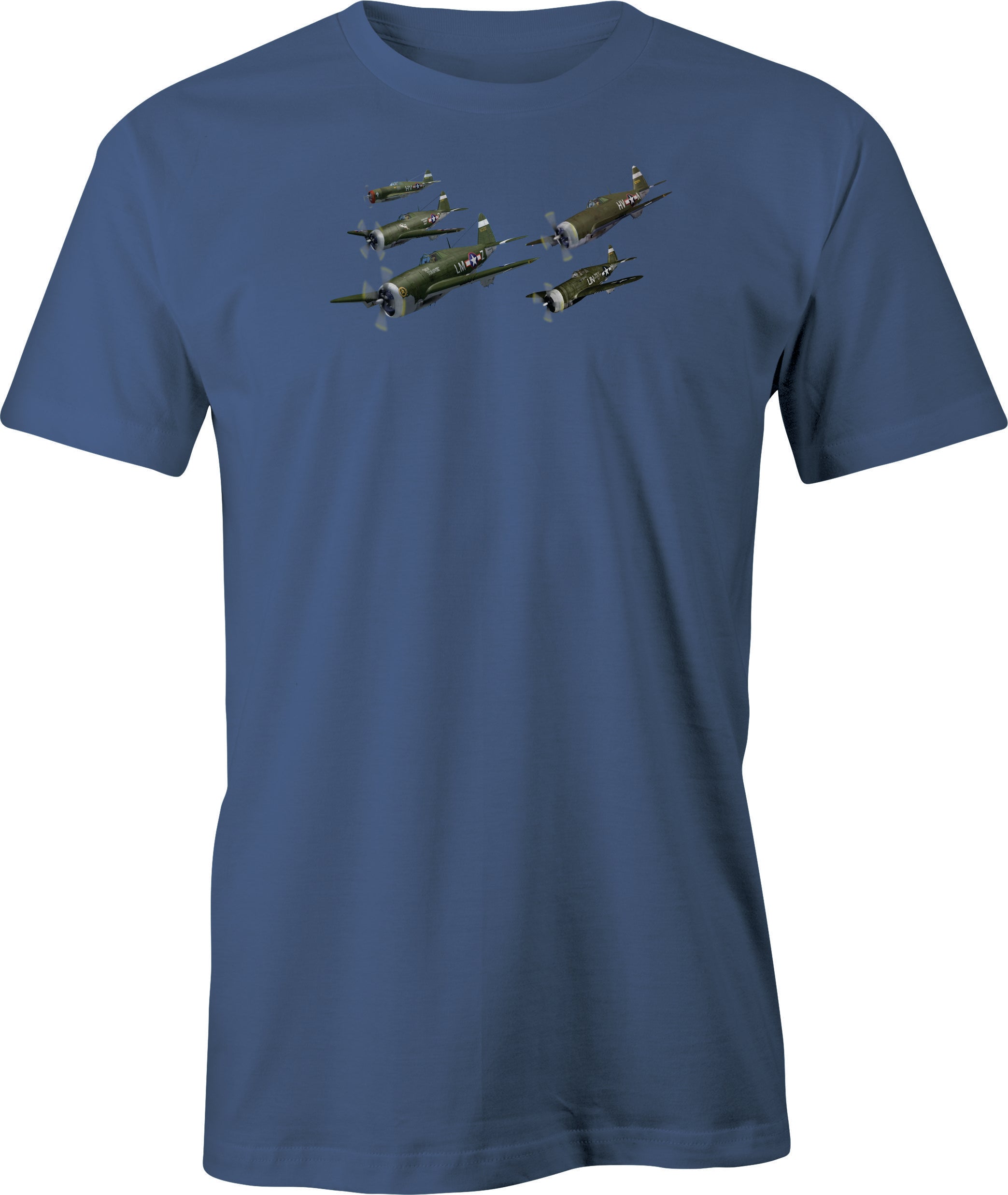 Flight of P 47's Color Image printed on Men's T shirt