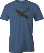Diving Spitfire Color image printed on men's T shirt