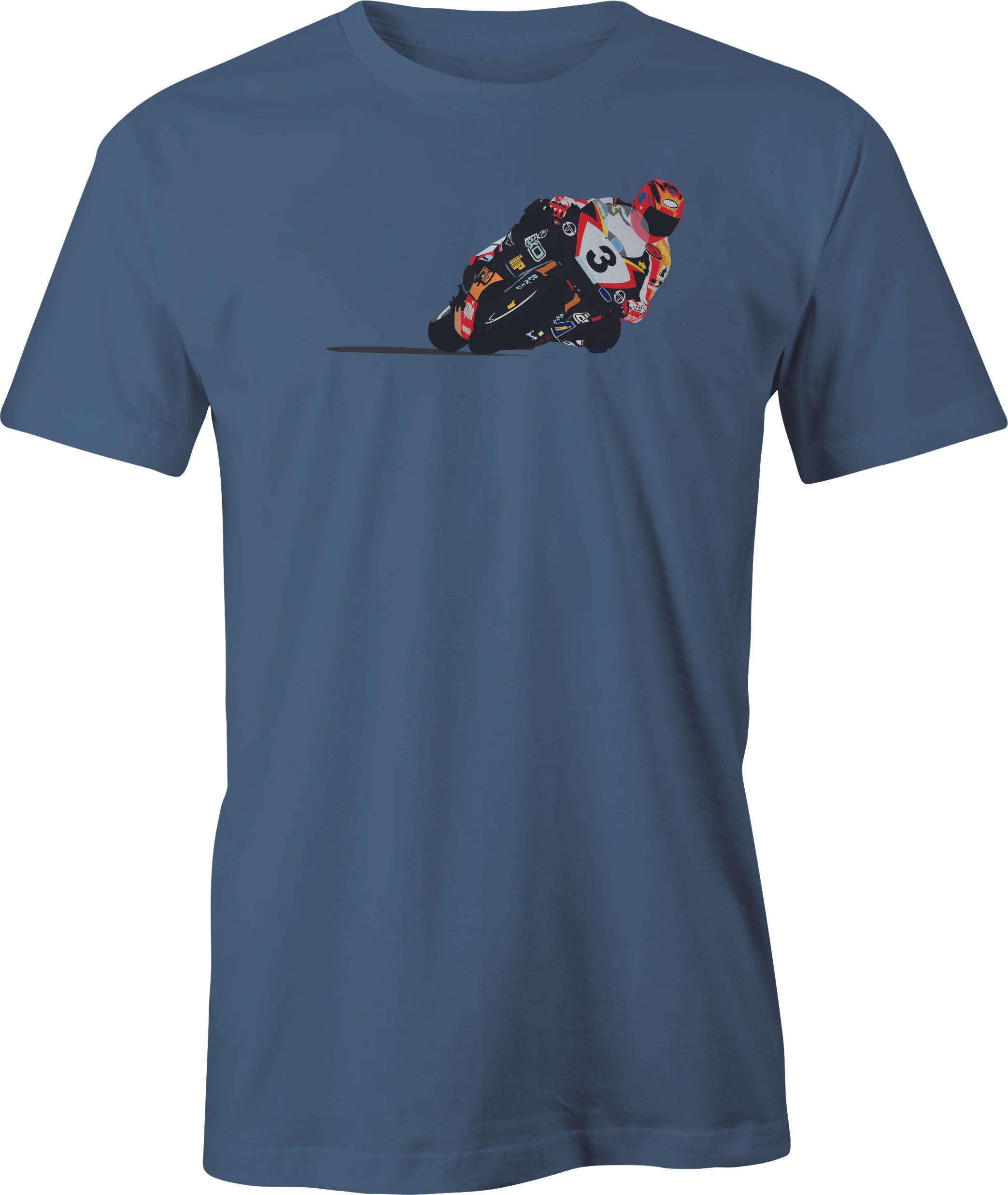 Race Track Motorcycle Drawing printed on Men's T shirt