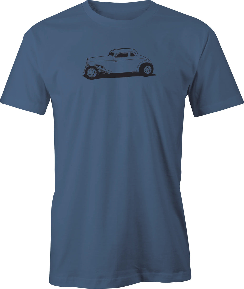 Hot Rod Roadster Drawing printed on Men's T shirt.  Free Shipping