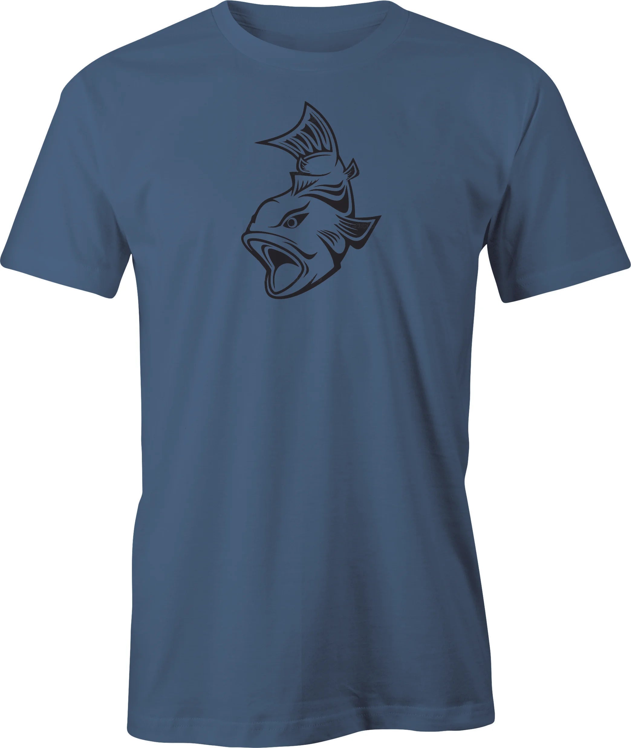Attack Fish Drawing printed on Men's T shirt