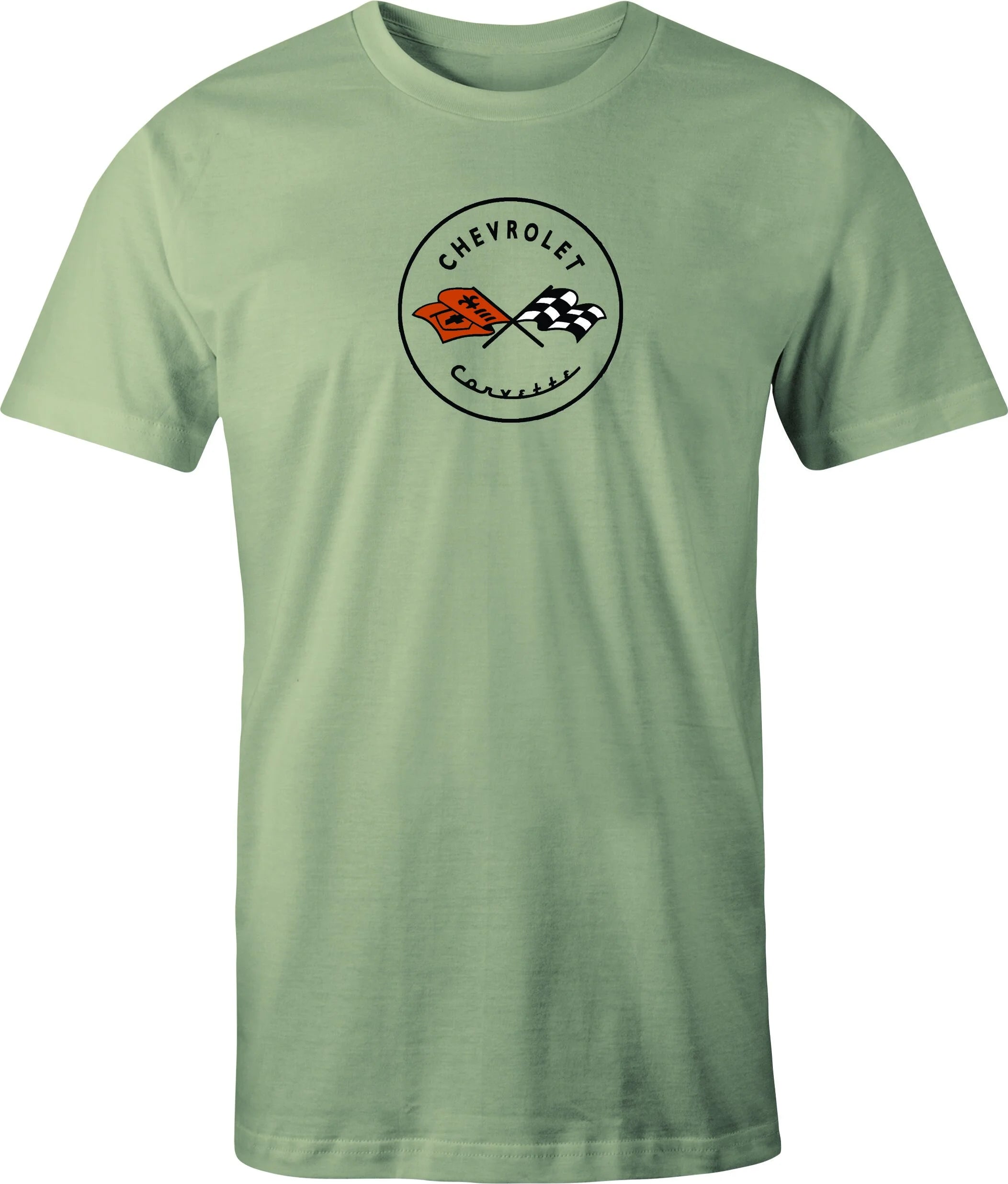 C 1 Corvette Color Logo printed on Men's T shirt.  Free Shipping.