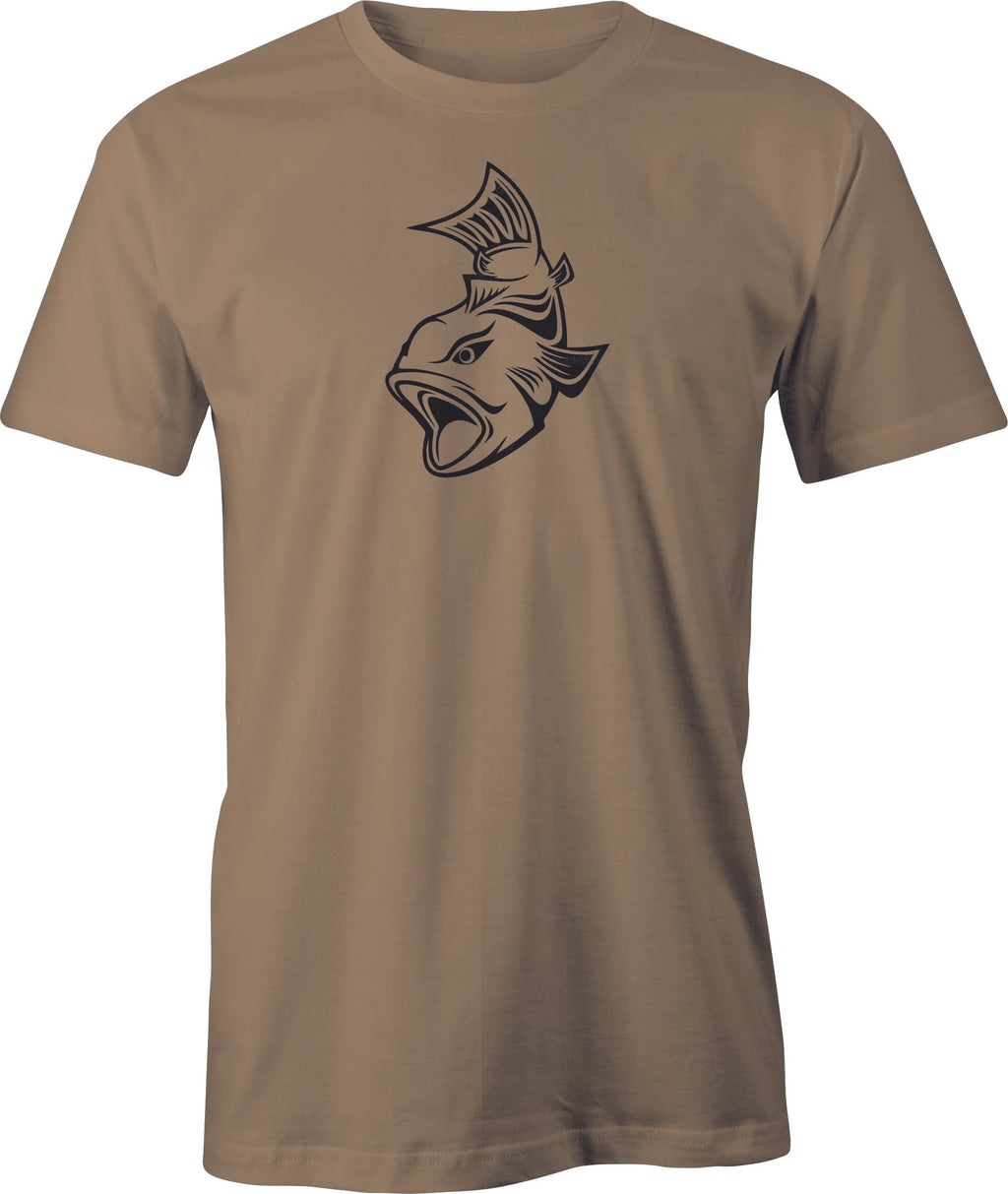 Attack Fish Drawing printed on Men's T shirt