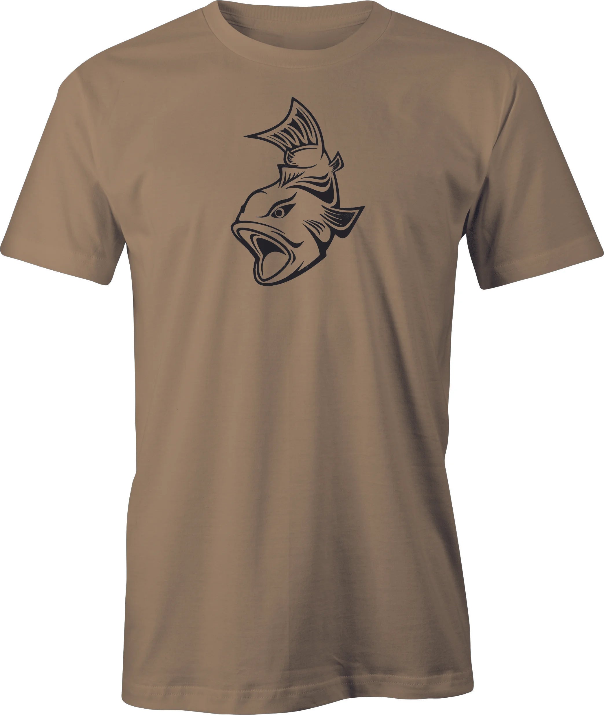 Attack Fish Drawing printed on Men's T shirt