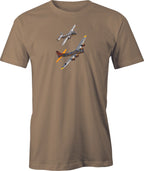 B17 Flying Fortress & B25 Mitchell Flying Formation Image printed Men's T shirt. Free Shipping