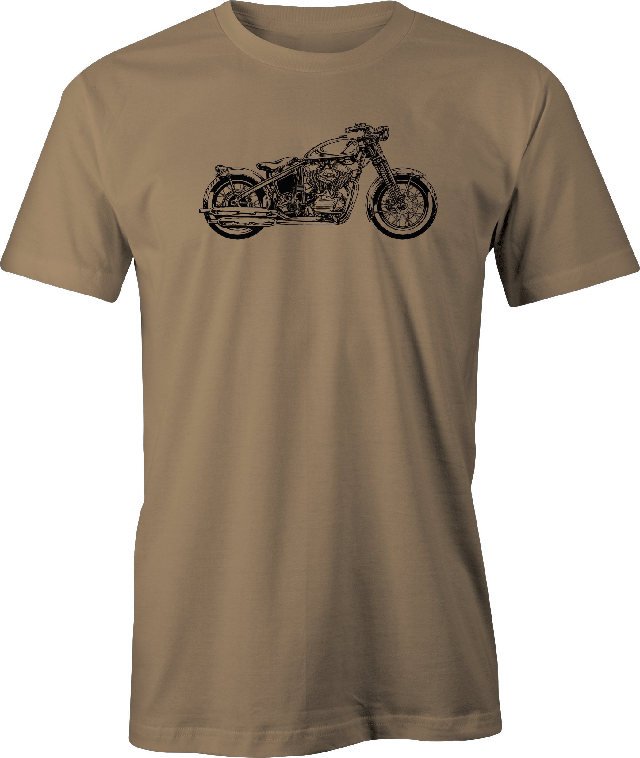 Harley drawing Printed on Men's T shirt.  Free Shipping