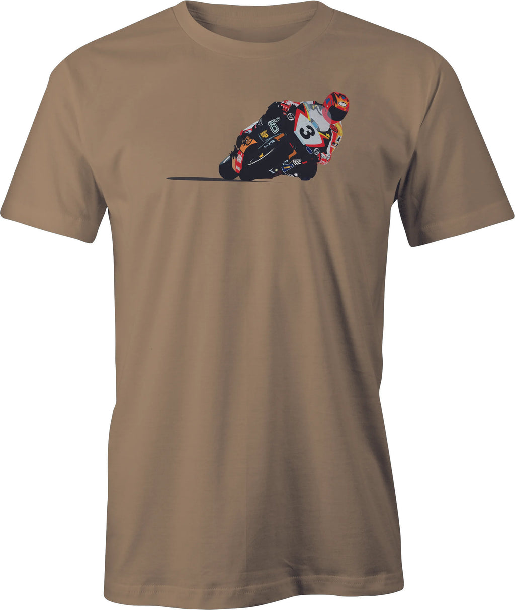 Race Track Motorcycle Drawing printed on Men's T shirt