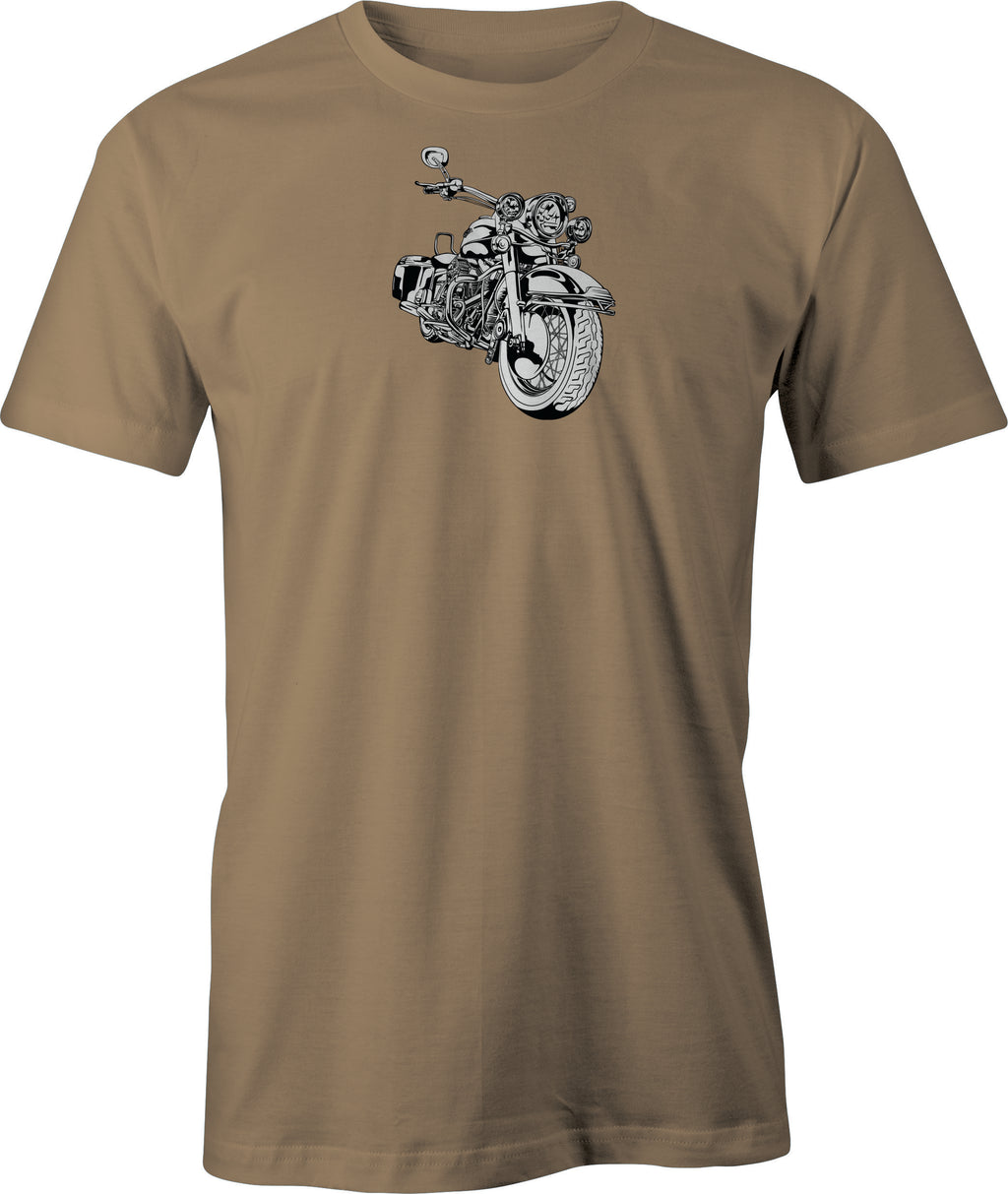 Classic Parked Harley Drawing printed on Men's T shirt