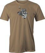Classic Parked Harley Drawing printed on Men's T shirt