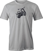 Harley Rear View Drawing printed on T shirt