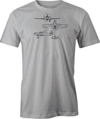 Hawker Hurricane Line Drawing printed on Men's T shirt